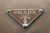 Authentic PRADA Nylon Leather Shoulder Cross Body Bag Purse Beige 7911D