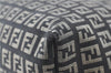 Authentic FENDI Zucchino Shoulder Tote Bag Canvas Leather Black Light Blue 7920A