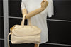 Authentic FENDI Vintage 2Way Shoulder Hand Bag Leather Ivory 7920C