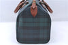Auth POLO Ralph Lauren Check Pattern PVC Leather Hand Boston Bag Green 7923C
