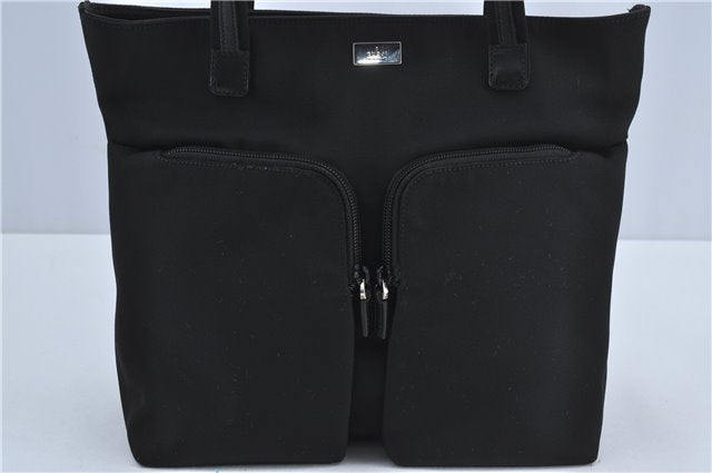 Authentic GUCCI Shoulder Tote Bag Purse Nylon Leather 0021076 Black 7924B