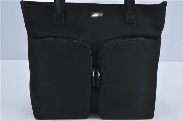 Authentic GUCCI Shoulder Tote Bag Purse Nylon Leather 0021076 Black 7924B