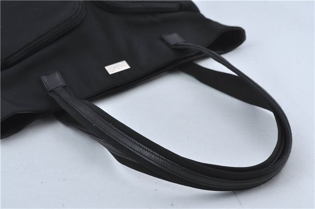 Authentic GUCCI Shoulder Tote Bag Purse Nylon Leather 0021076 Black 7924B