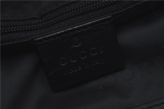 Authentic GUCCI Shoulder Tote Bag Purse Nylon Leather 0021076 Black 7924B