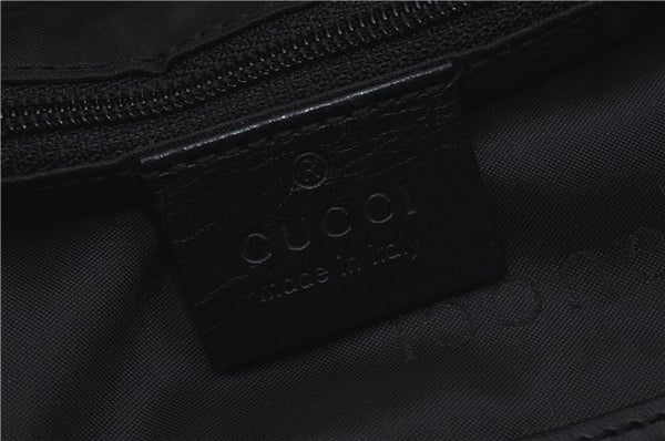 Authentic GUCCI Shoulder Tote Bag Purse Nylon Leather 0021076 Black 7924B
