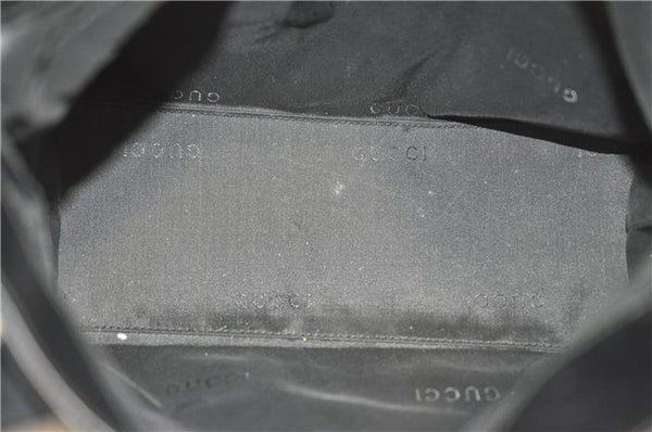 Authentic GUCCI Shoulder Tote Bag Purse Nylon Leather 0021076 Black 7924B