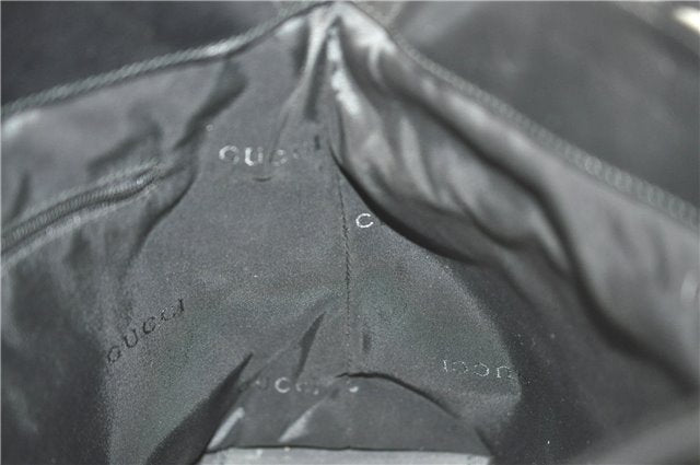 Authentic GUCCI Shoulder Tote Bag Purse Nylon Leather 0021076 Black 7924B