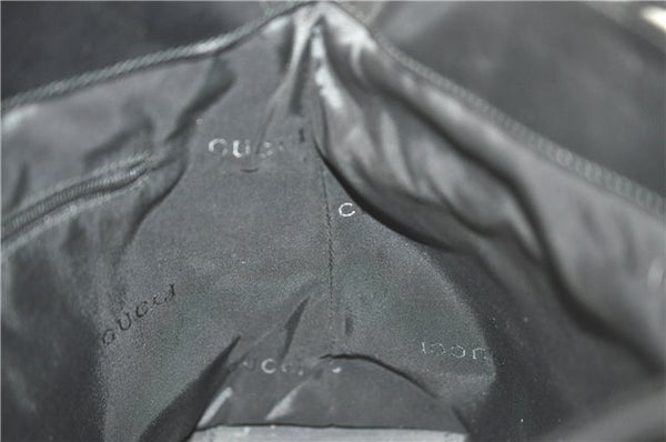 Authentic GUCCI Shoulder Tote Bag Purse Nylon Leather 0021076 Black 7924B
