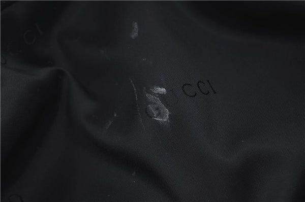 Authentic GUCCI Shoulder Tote Bag Purse Nylon Leather 0021076 Black 7924B