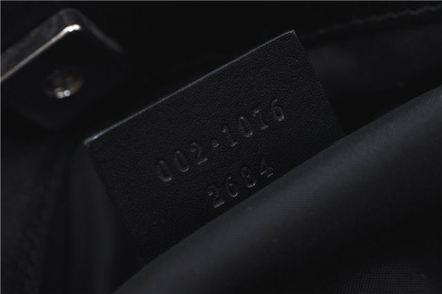 Authentic GUCCI Shoulder Tote Bag Purse Nylon Leather 0021076 Black 7924B