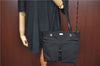 Authentic GUCCI Shoulder Tote Bag Purse Nylon Leather 0021076 Black 7924B