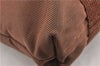 Authentic HERMES Her Line Cabas Nylon Tote Hand Bag Brown 7924F