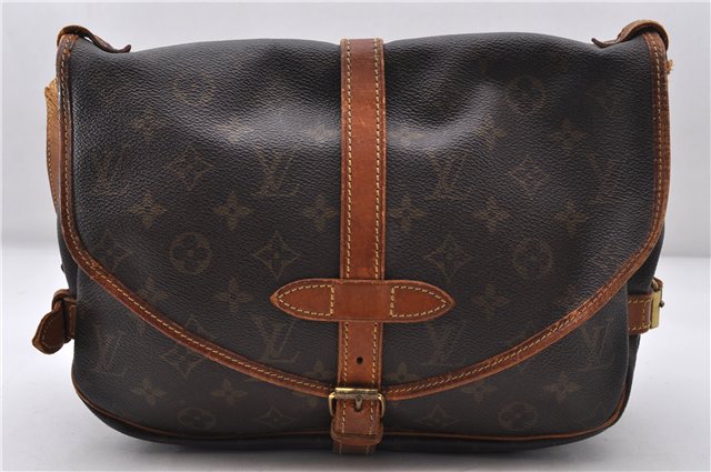 Auth LOUIS VUITTON Monogram Saumur 30 Shoulder Cross Body Bag M42256 Junk 7925C