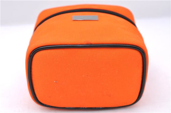Authentic GUCCI Vanity Case Pouch Purse Nylon Enamel 0390950 Orange 7936C