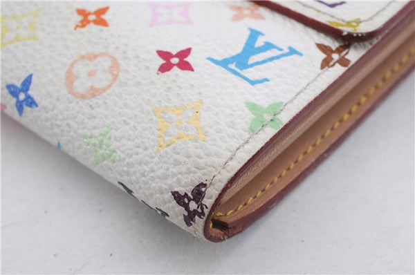 Louis Vuitton Monogram Multicolor Porte Monnaie Credit Wallet M60004 White 7938D