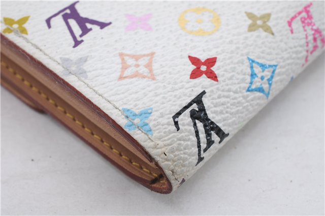 Louis Vuitton Monogram Multicolor Porte Monnaie Credit Wallet M60004 White 7938D