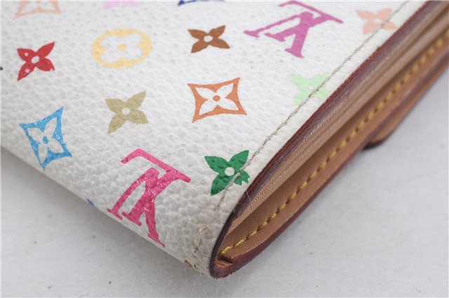 Louis Vuitton Monogram Multicolor Porte Monnaie Credit Wallet M60004 White 7938D