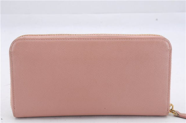 Authentic PRADA Saffiano Ribbon Leather Long Wallet Purse Pink 7939D