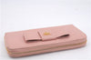 Authentic PRADA Saffiano Ribbon Leather Long Wallet Purse Pink 7939D