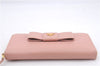 Authentic PRADA Saffiano Ribbon Leather Long Wallet Purse Pink 7939D