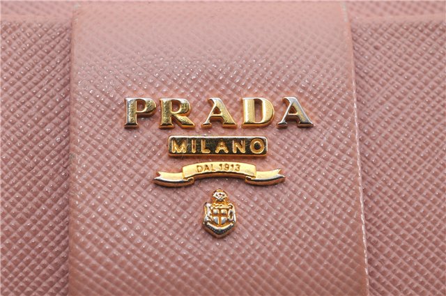 Authentic PRADA Saffiano Ribbon Leather Long Wallet Purse Pink 7939D