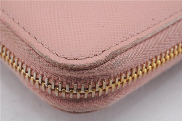 Authentic PRADA Saffiano Ribbon Leather Long Wallet Purse Pink 7939D