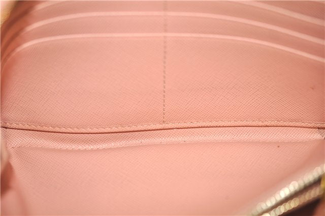 Authentic PRADA Saffiano Ribbon Leather Long Wallet Purse Pink 7939D