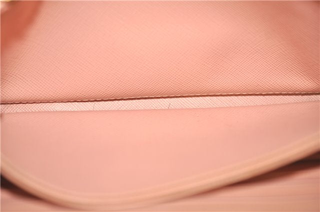 Authentic PRADA Saffiano Ribbon Leather Long Wallet Purse Pink 7939D