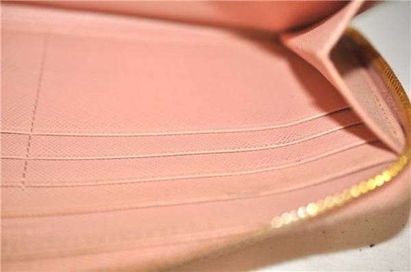 Authentic PRADA Saffiano Ribbon Leather Long Wallet Purse Pink 7939D