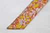 Authentic HERMES Twilly Scarf Flower Motif Silk Brown Pink 7946C