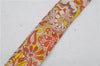 Authentic HERMES Twilly Scarf Flower Motif Silk Brown Pink 7946C