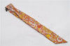 Authentic HERMES Twilly Scarf Flower Motif Silk Brown Pink 7946C
