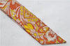 Authentic HERMES Twilly Scarf Flower Motif Silk Brown Pink 7946C