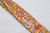 Authentic HERMES Twilly Scarf Flower Motif Silk Brown Pink 7946C