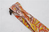 Authentic HERMES Twilly Scarf Flower Motif Silk Brown Pink 7946C