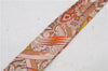 Authentic HERMES Twilly Scarf Flower Motif Silk Brown Pink 7946C