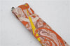 Authentic HERMES Twilly Scarf Flower Motif Silk Brown Pink 7946C