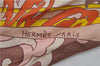 Authentic HERMES Twilly Scarf Flower Motif Silk Brown Pink 7946C