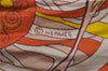 Authentic HERMES Twilly Scarf Flower Motif Silk Brown Pink 7946C