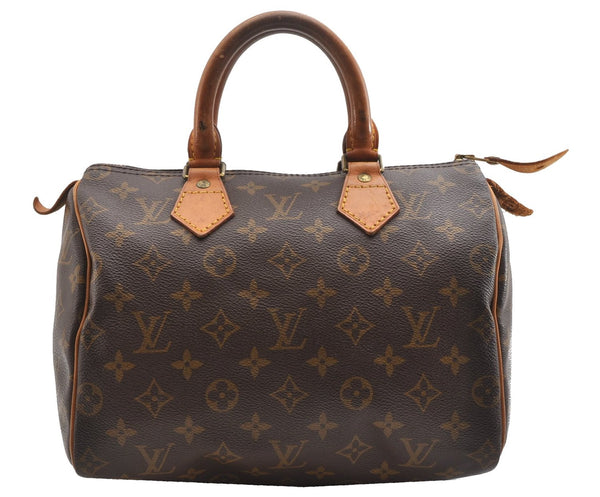 Authentic Louis Vuitton Monogram Speedy 25 Boston Hand Bag M41528 LV 7953F