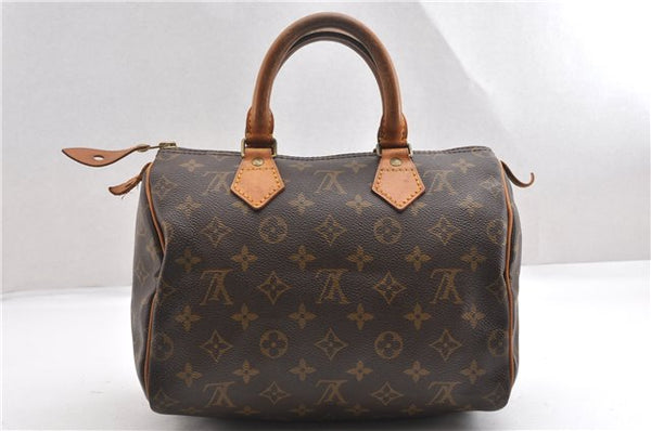 Authentic Louis Vuitton Monogram Speedy 25 Boston Hand Bag M41528 LV 7953F