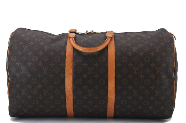 Authentic LOUIS VUITTON Monogram Keepall 60 Boston Bag M41422 LV 7957C