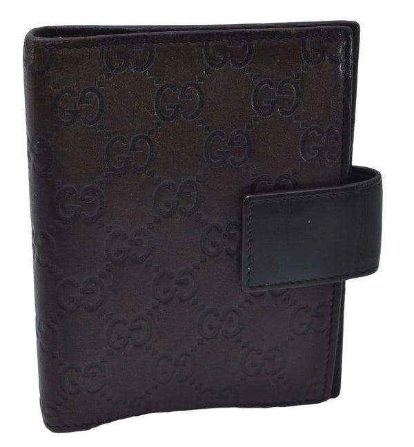 Authentic GUCCI Guccissima Agenda Notebook Cover Leather 115240 Brown 7961D