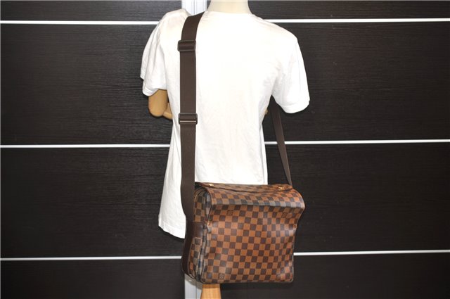Authentic Louis Vuitton Damier Naviglio Shoulder Cross Body Bag N45255 LV 7961E