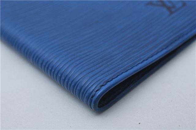 Authentic Louis Vuitton Epi Agenda Posh Day Planner Cover Blue R20525 LV 7963D