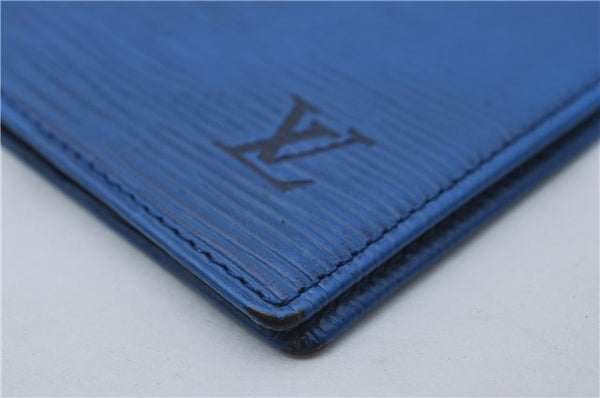 Authentic Louis Vuitton Epi Agenda Posh Day Planner Cover Blue R20525 LV 7963D
