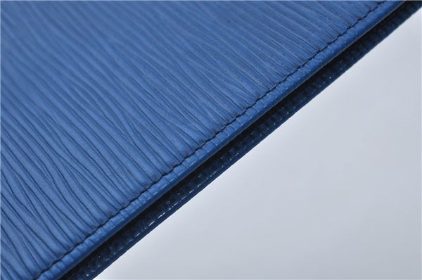 Authentic Louis Vuitton Epi Agenda Posh Day Planner Cover Blue R20525 LV 7963D