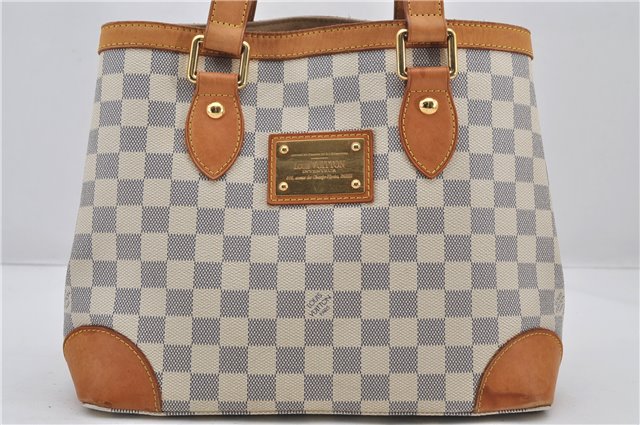 Authentic Louis Vuitton Damier Azur Hampstead PM N51207 Shoulder Tote Bag 7963E