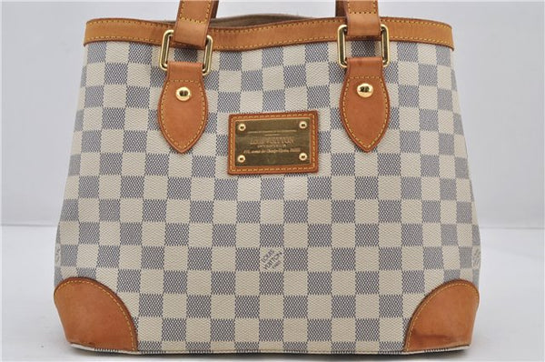 Authentic Louis Vuitton Damier Azur Hampstead PM N51207 Shoulder Tote Bag 7963E