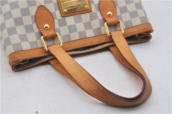 Authentic Louis Vuitton Damier Azur Hampstead PM N51207 Shoulder Tote Bag 7963E